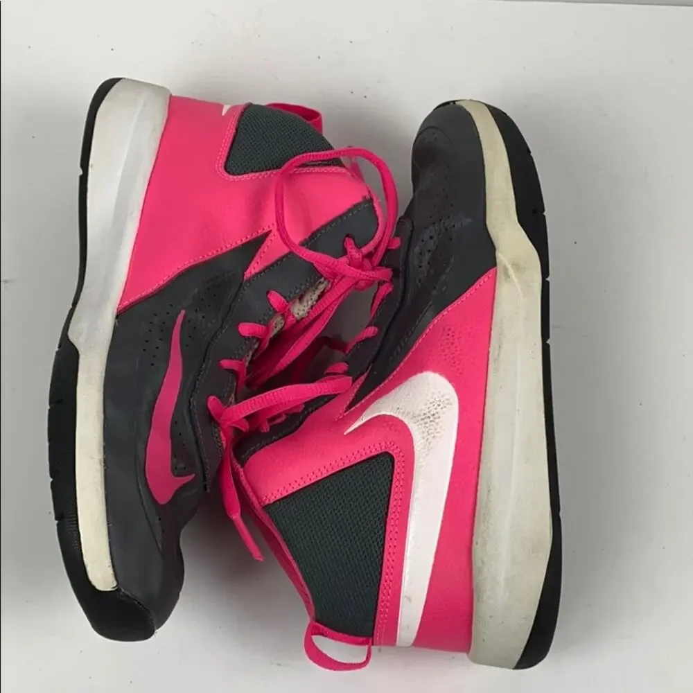 Nike Girls Pink & Black Mid High Top Sneakers Size 6 Youth